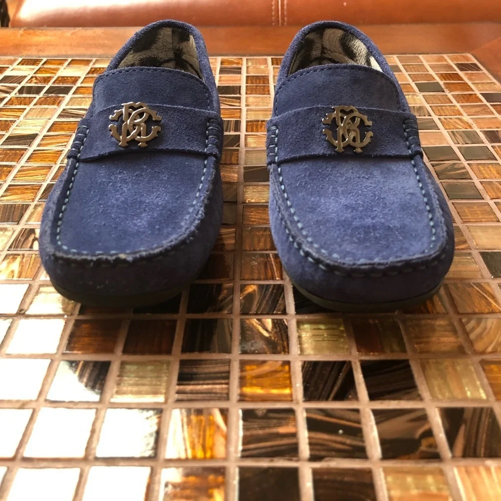 Roberto Cavalli Monogram Suede Loafers